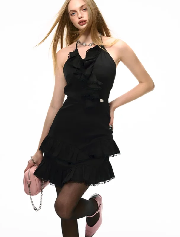 Neck Lace Ruffle Dress VVO0037 Tunics Timeless classic