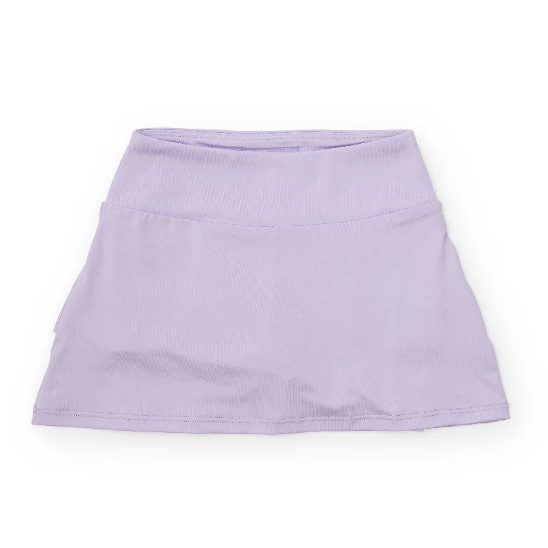 Margot Girls' Tiered Skirt by LH Sport - Lavender denim skirt casual