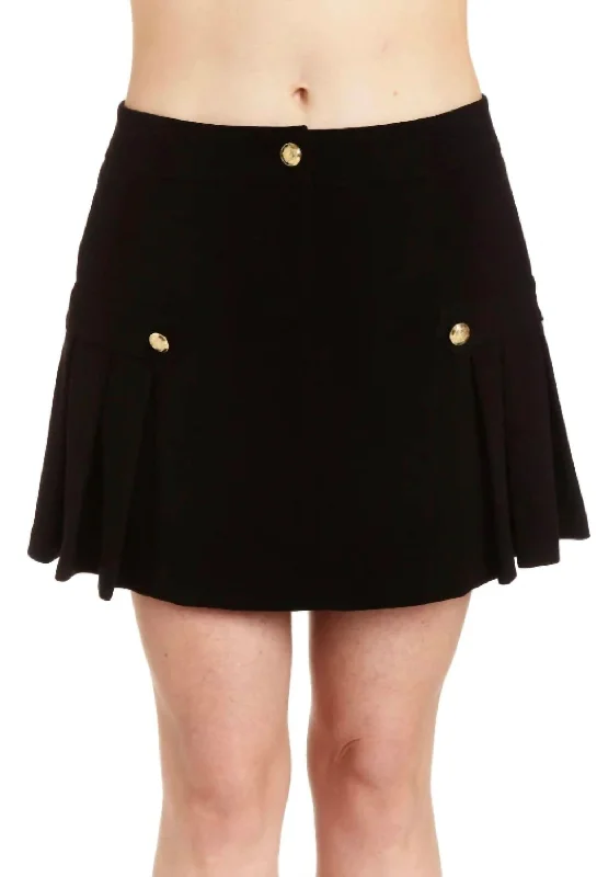 Ingrid Skirt In Black denim skirt fashionable