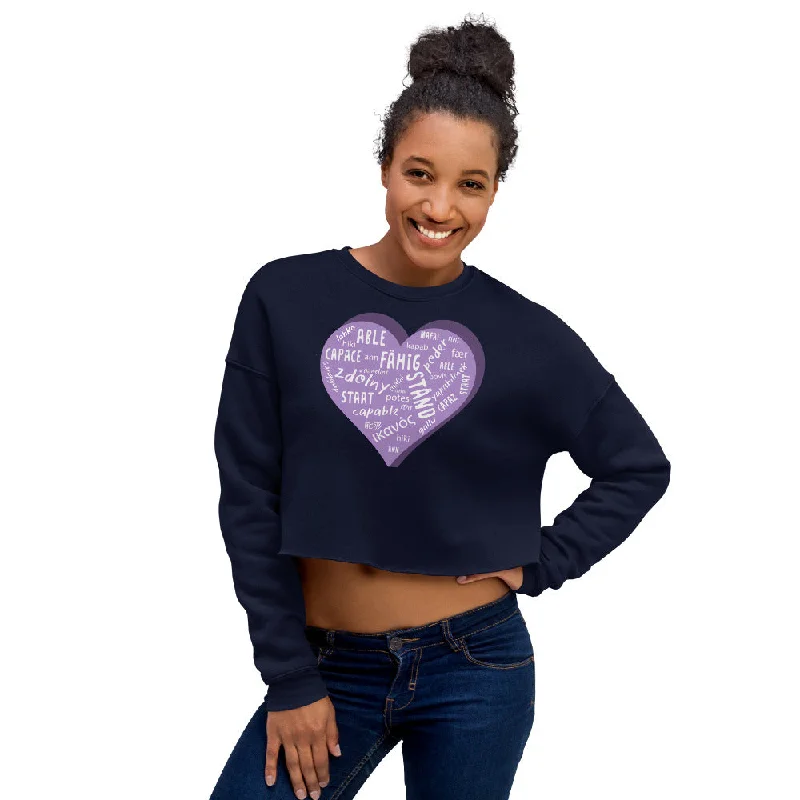 Able — Crop Sweatshirt Hoodie with Drawcord Adjustable Secure