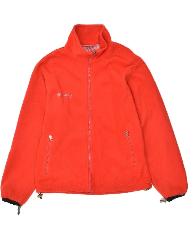COLUMBIA Womens Fleece Jacket UK 14 Medium Red Fleece Jacket Down Jacket Parka