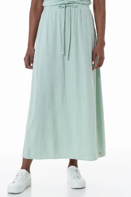 Maxi Skirt _ 152023 _ Sage leather skirt modern