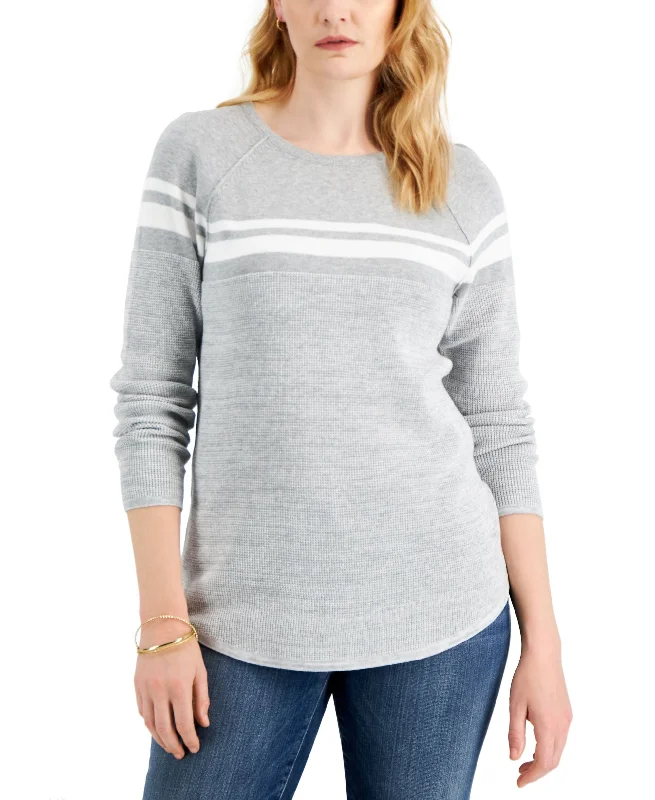 Women's Cotton Colorblocked Sweater Layered Multi-layer Single Layer