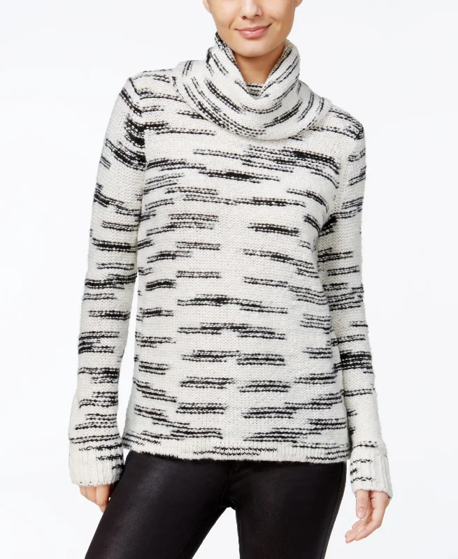 Kensie Space Dyed Cowl Neck Sweater Satin Fabric Silk Fabric Chiffon Fabric