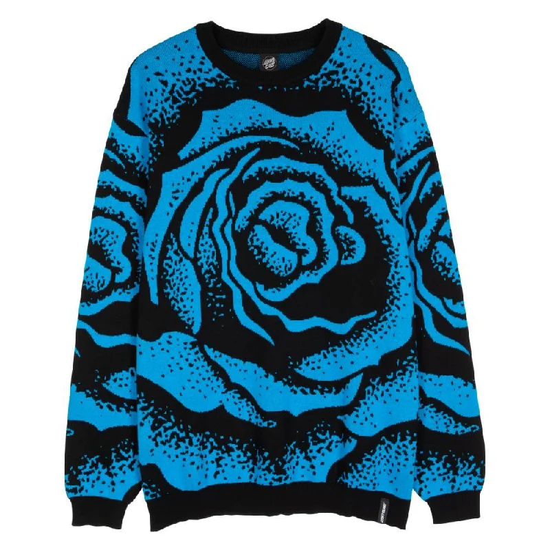 Santa Cruz Crew Dressen Big Rose Knit - Black / Blue Rose Tunics Travel practical