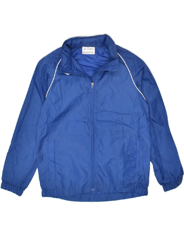LOTTO Womens Hooded Rain Jacket UK 10 Small Blue Polyester Satin Jacket Silk Jacket Chiffon Jacket