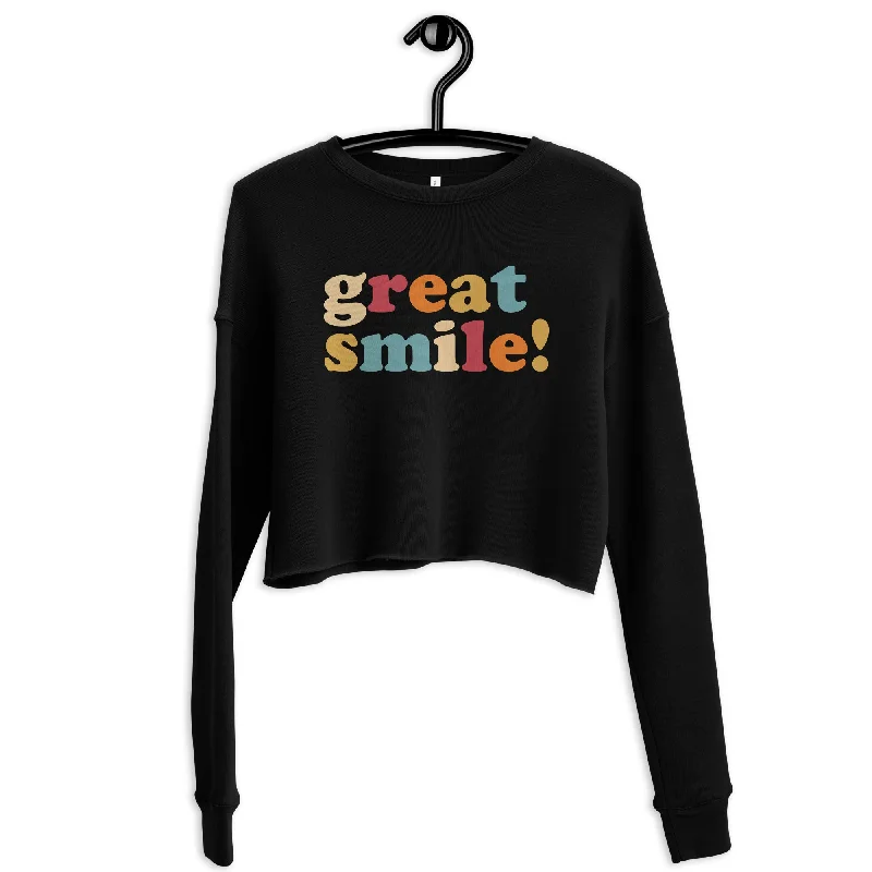 Great Smile! — Crop Sweatshirt Hoodie with Earth Tones Natural Calm