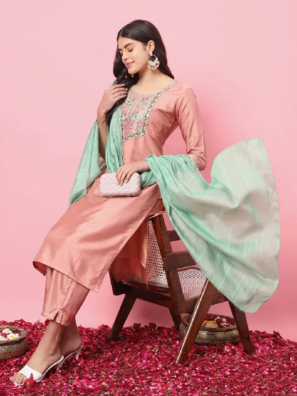 Peach Premium Designer Party Wear Readymade Suit Pant Stylish Paperbag Waist Pants