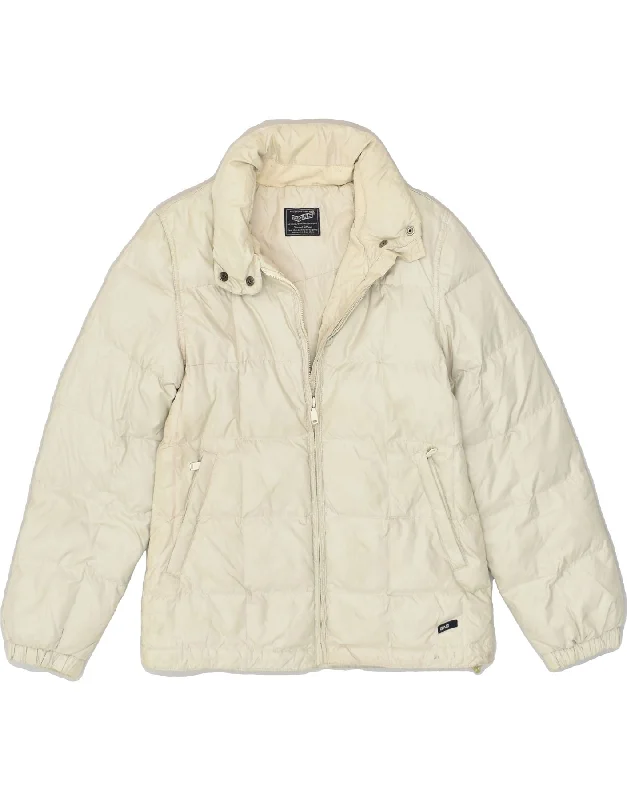 GAS Womens Hooded Padded Jacket UK 10 Small Beige Polyamide Rayon Jacket Velvet Jacket Corduroy Jacket