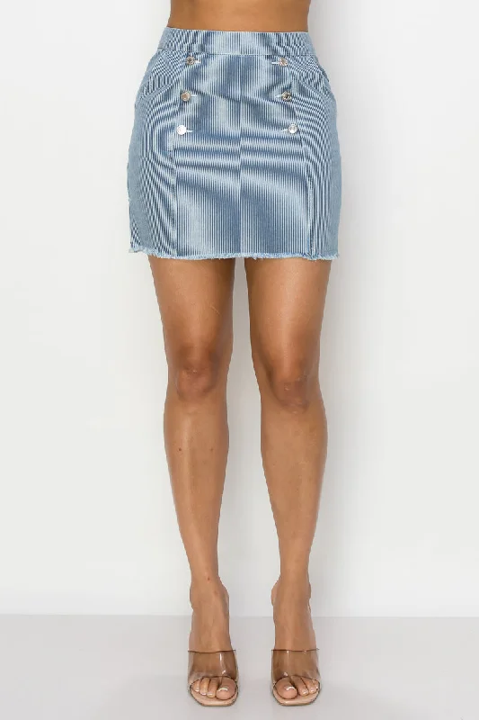 Frayed Denim Mini Skirt chiffon skirt delicate
