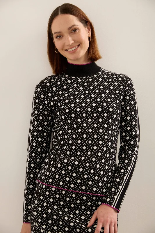 Colour Block Sweater Satin Blend Silk Blend Wool Blend