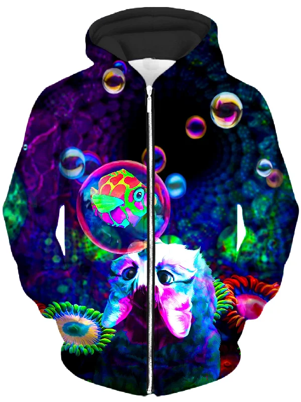 Upside Down Unisex Zip-Up Hoodie Hoodie Dress Longline Feminine