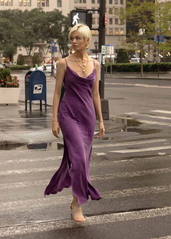 Violet Charlotte Slip Dress Crew Neckline Sporty