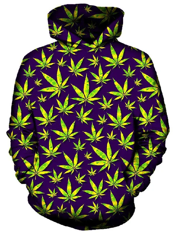 Marijuana Leaves Hoodie Hoodie with Color Block Contrast Stylish