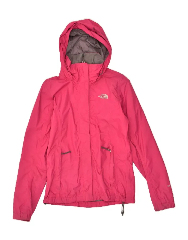 THE NORTH FACE Womens Hooded Rain Jacket UK 6 XS Pink Nylon Wool Jacket Cashmere Jacket Tweed Jacket