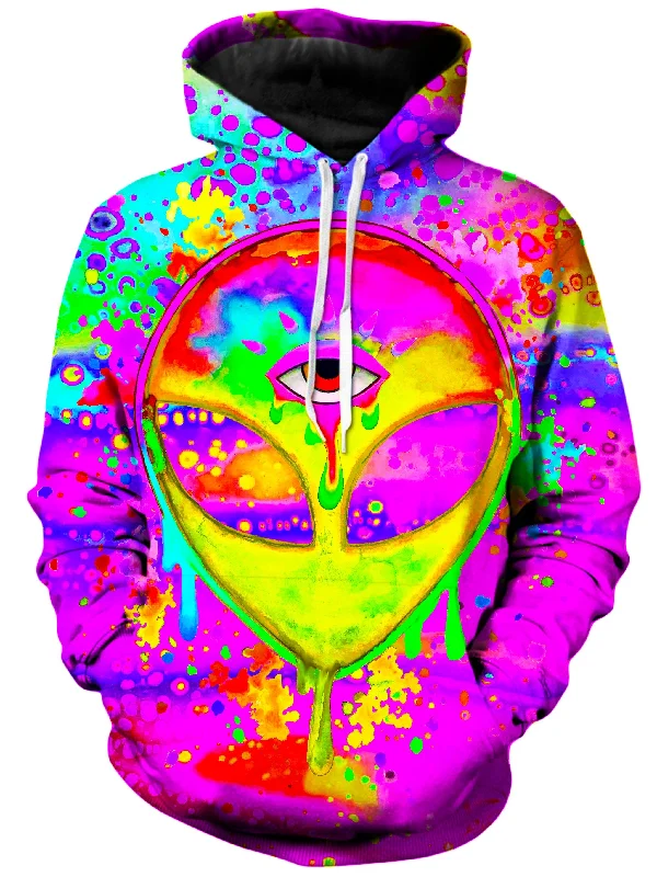 Alien Melt Yellow Unisex Hoodie Hoodie with High Neck Warm Protective