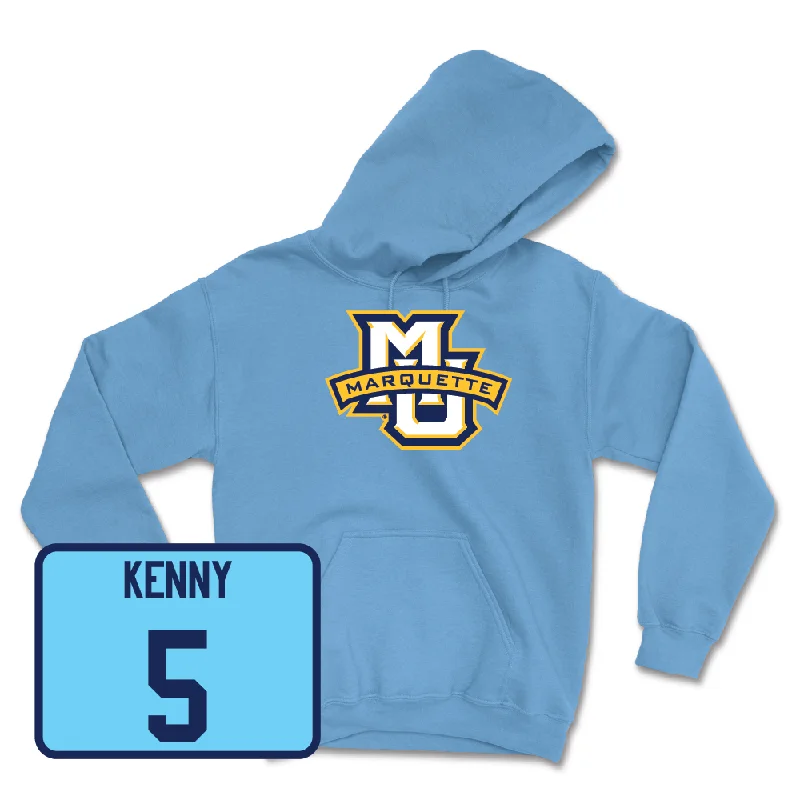 Championship Blue Women's Volleyball Marquette Hoodie  - Calli Kenny Hoodie with Hem Lace Feminine Delicate