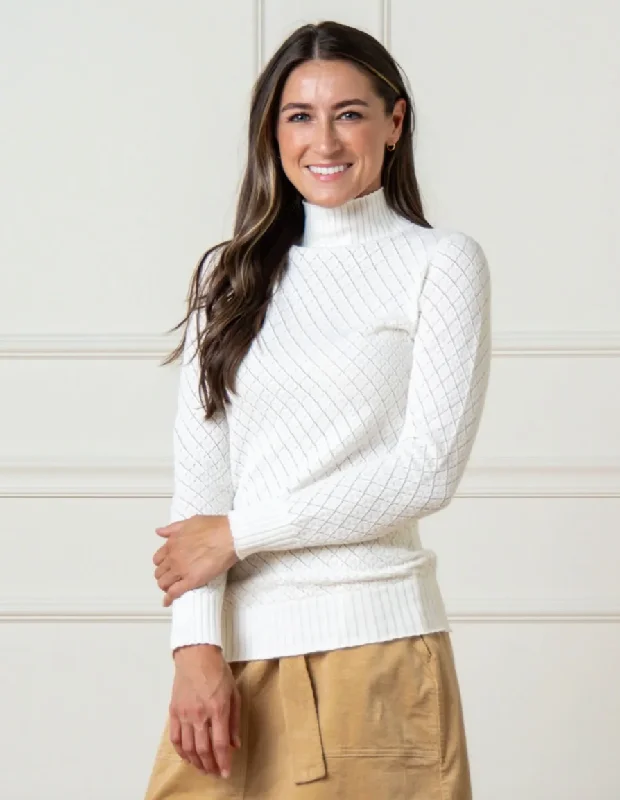 Pointelle Mock Neck Sweater Beaded Sweater Sequined Faux Fur
