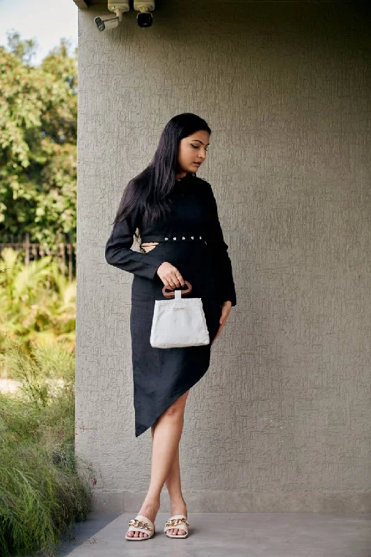 Ebony ash slate skirt chiffon skirt delicate