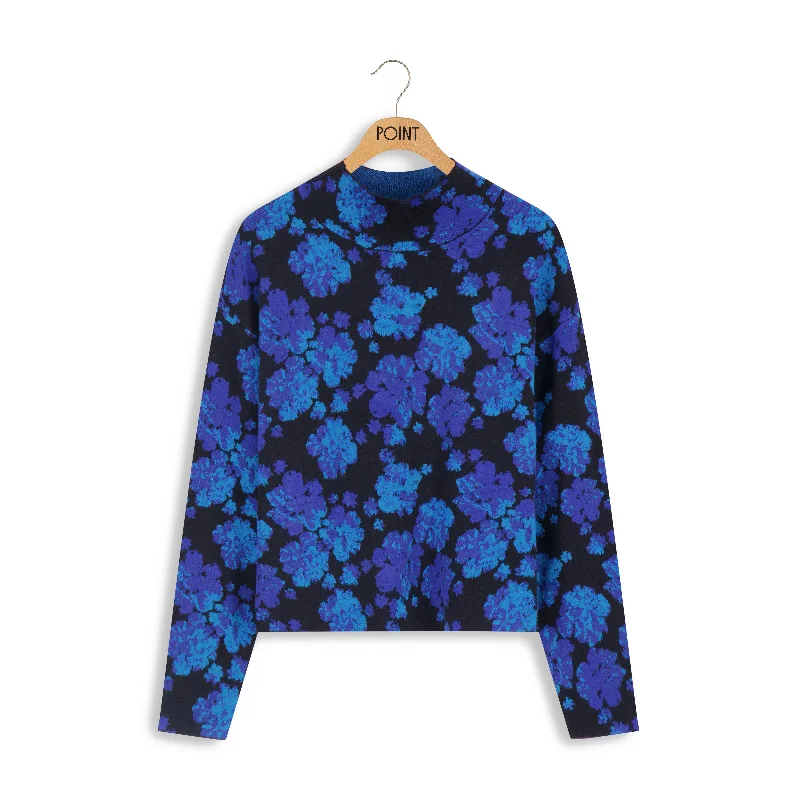 POINT JACQUARD SWEATER Fleece Fabric Down Fabric Feather Fabric