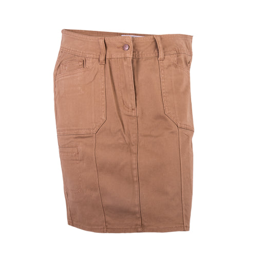 Wildebees Ladies Stretch Cargo Skirt Caramel wool skirt warm