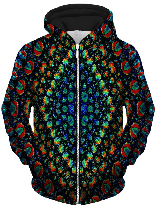 Oil Mosaic Unisex Zip-Up Hoodie Hoodie with Oversized Fit Loose Comfortable