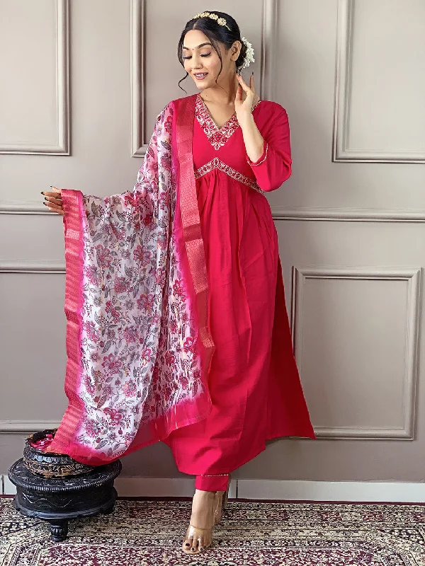 Gajri Attractive Readymade Pant Suit With Designer Embroidery Work Chic Wool Trousers