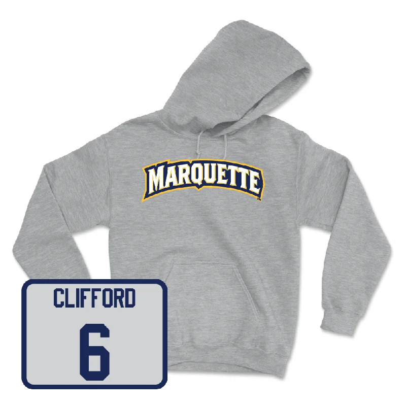 Sport Grey Women's Volleyball Wordmark Hoodie  - Meghan Clifford Hoodie with Zipper Placket Modern Functional
