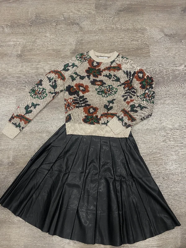 SHINE FLORAL SWEATER Ribbed Striped Patterned