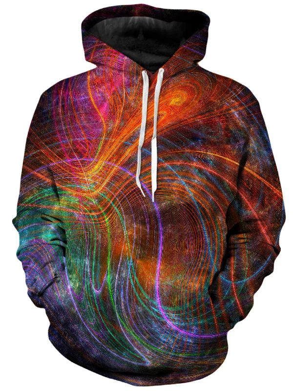 Fractalized Unisex Hoodie Hoodie with Hem Frayed Vintage Worn