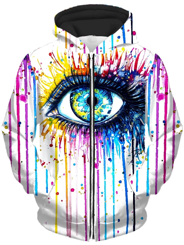 Eyecopi Kopie Unisex Zip-Up Hoodie Hoodie with Hem Detail Decorative Unique