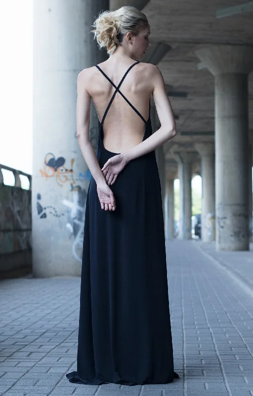 Black Plunging Neckline Dress Tunics Hiking breathable