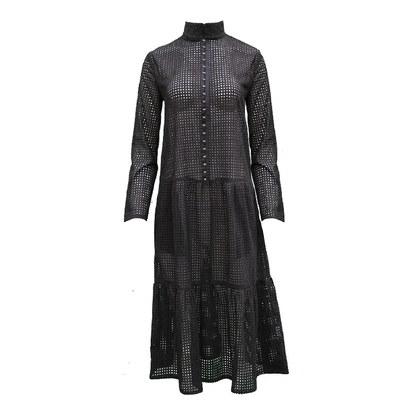 Adri Dress / Black Cotton Eyelet Tunics Gym athletic