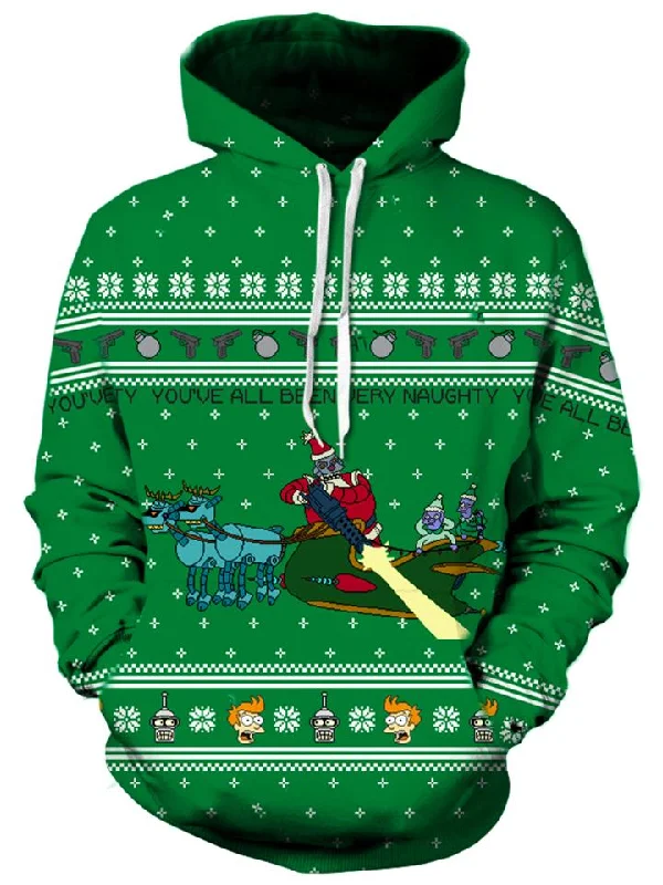 Robot Santa Unisex Hoodie Hoodie with Emblem Brand Identity