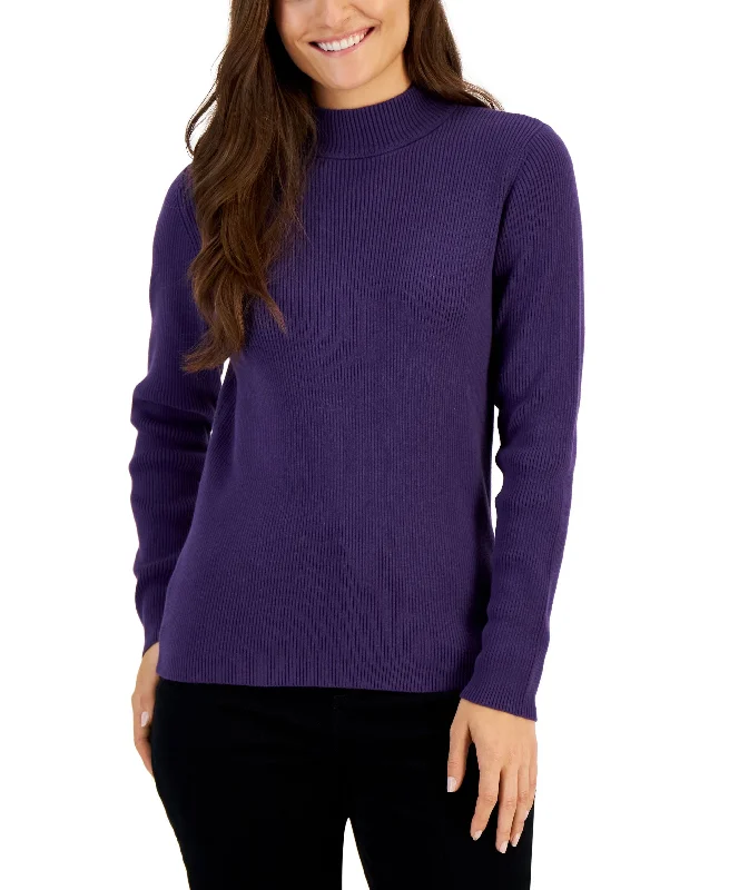 Women's Mock-Neck Sweater Layered Multi-layer Single Layer