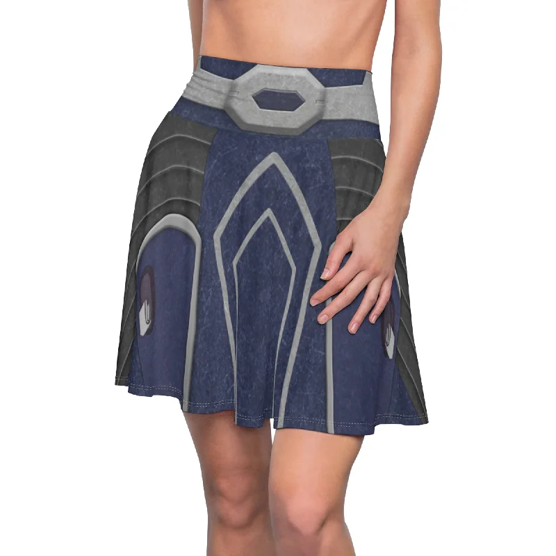 Ahsoka Tano Blue Skirt, The Clone Wars Costume silk skirt luxurious