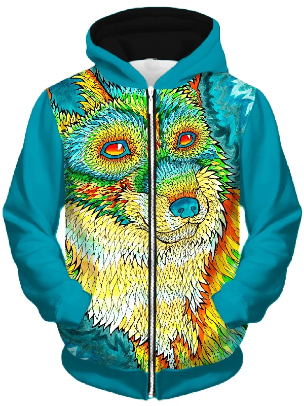 Foxadelic II Unisex Zip-Up Hoodie Hoodie with Sequins Glamorous Eye-catching