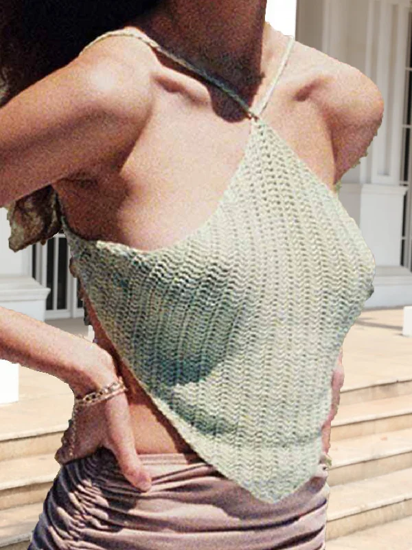 Tie Back Sleeveless Tank Top lace back tank