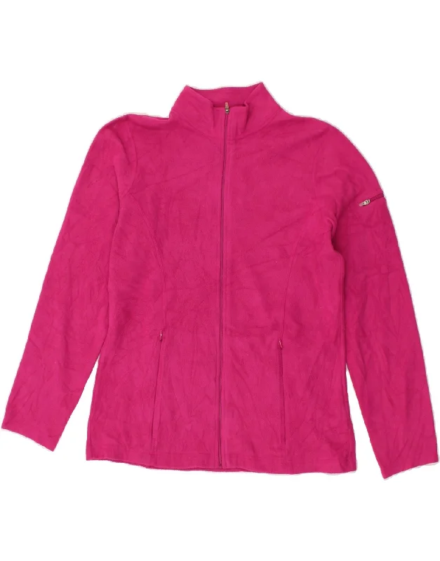 L.L.BEAN Womens Fleece Jacket UK 10 Small Pink Polyester Collared Jacket Crew Neck Jacket Turtle Neck Jacket