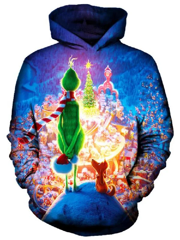 Christmas Grinch Hoodie Hoodie with Toggle Buttons Decorative Unique