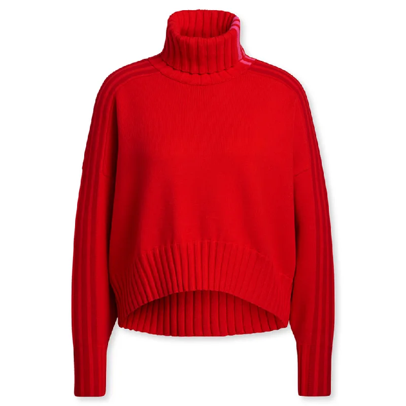 adidas x IVY PARK Turtle Neck Crop Sweater - Power Red Terry Terry Cloth Terry Knit