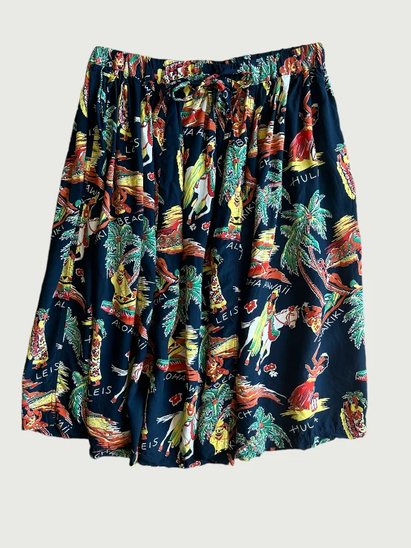 VINTAGE ALOHA SKIRT velvet skirt plush