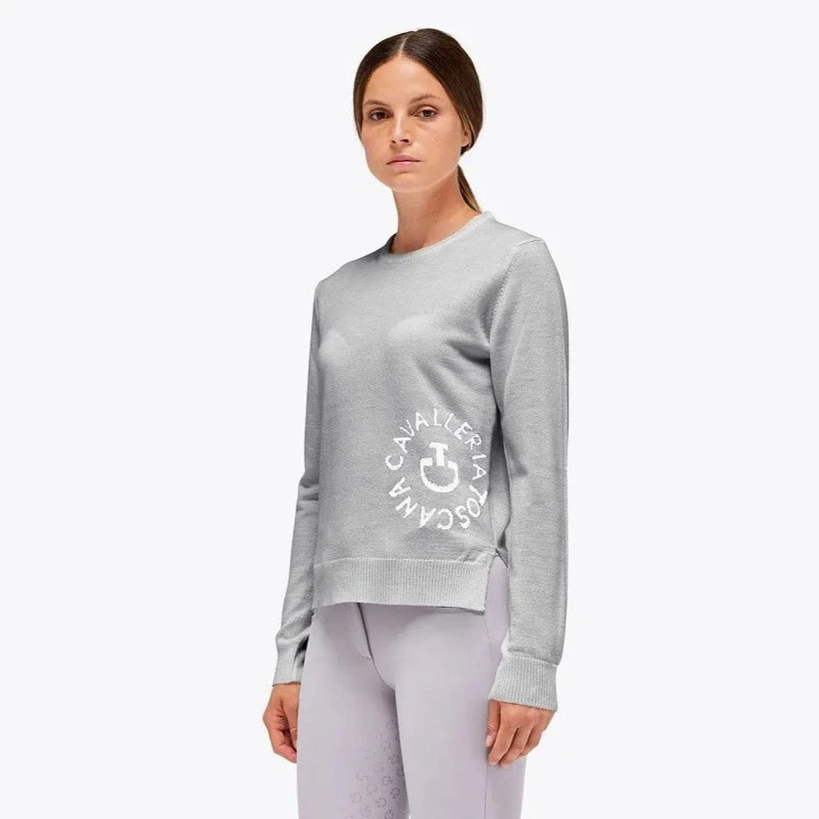 Cavalleria Toscana Merino Blend Crew Neck Sweater Spandex Blend Rayon Blend Denim Blend