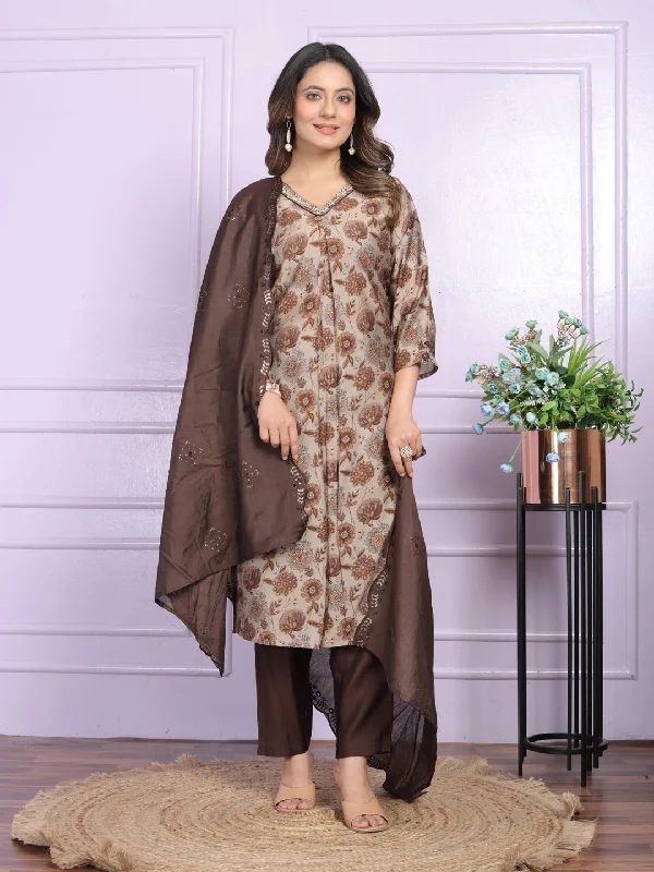 Multi Readymade Designer Pant Suit With Hand Work Formal Dress Pants