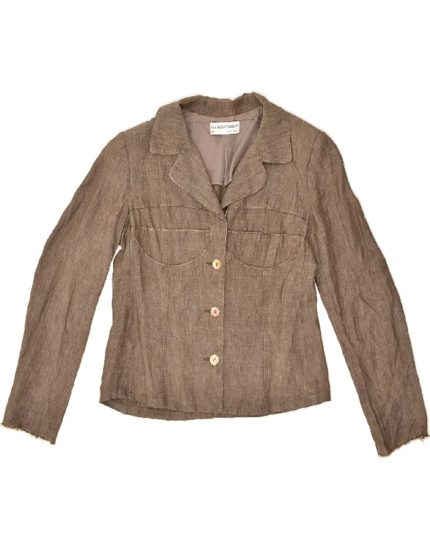 VINTAGE Womens 2 Button Blazer Jacket IT 48 XL Brown Herringbone Jacket Houndstooth Jacket Plaid Jacket