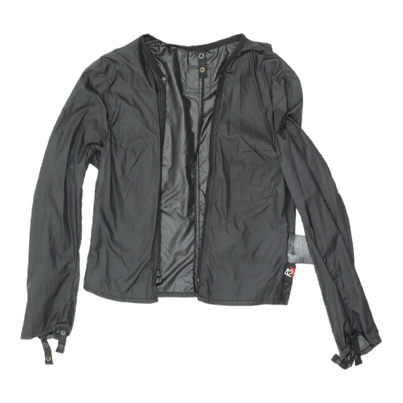 Dainese Womens Black Lightweight Biker Jacket Lining | Motorcycle Designer VTG A-Line Jacket Boat Neck Shawl Collar