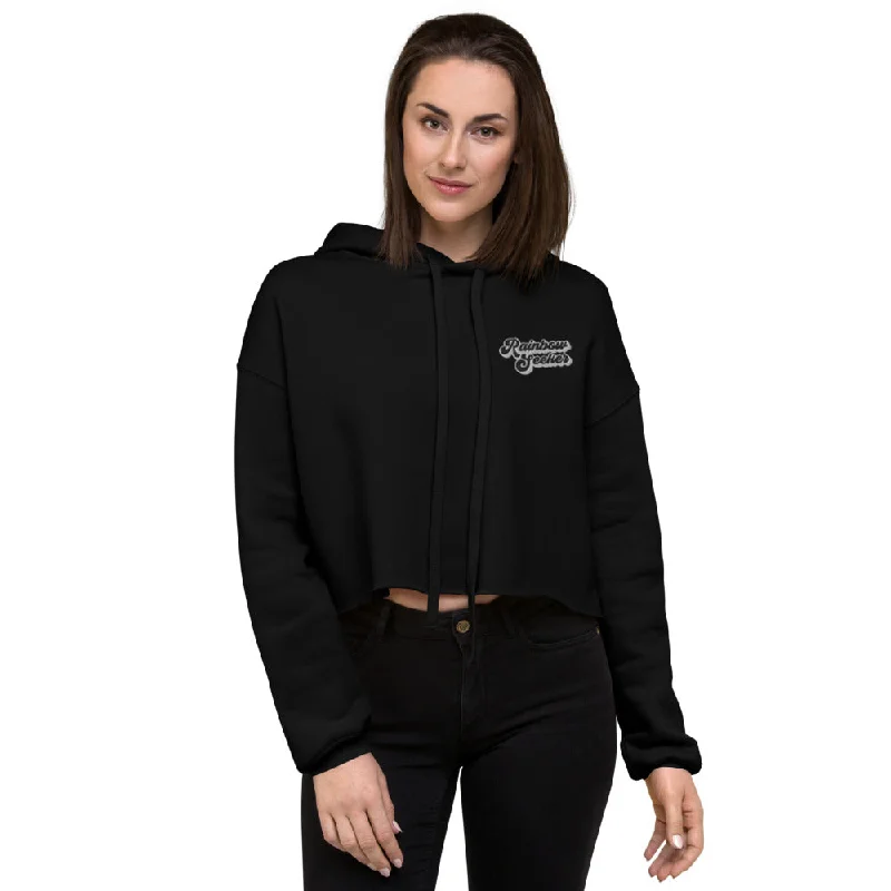Rainbow Seeker — Crop Hoodie Hoodie with Rhinestones Sparkly Elegant
