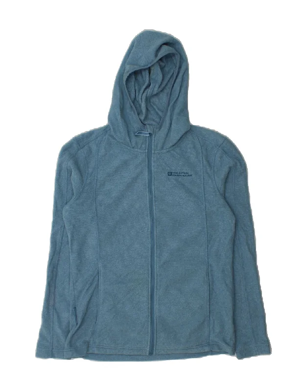 MOUNTAIN WAREHOUSE Womens Zip Hoodie Sweater UK 14 Large Blue Polyester Velvet Chenille Corduroy