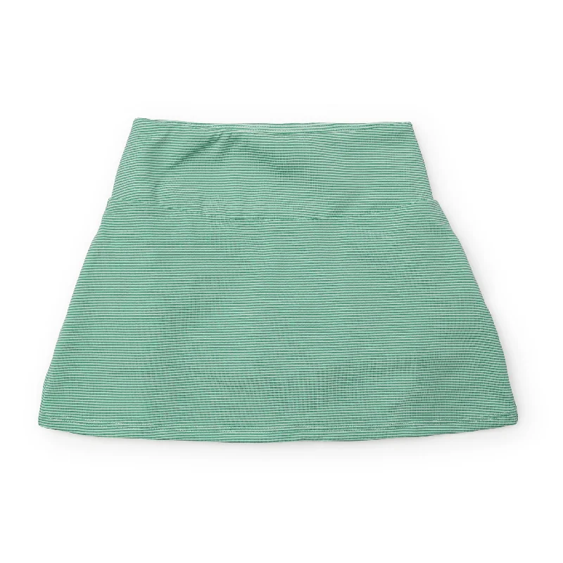 Margot Girls' Tiered Skirt by LH Sport - Green and White Stripes lace skirt intricate