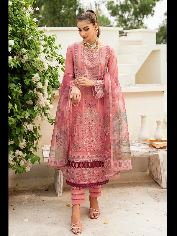 Pink Classy Designer Semi-Stitched Pant Suit With Embroidery Work Trendy Work Pants